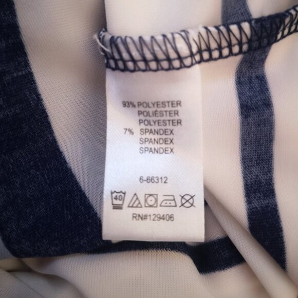 Venus Ladies White, Blue, & Tan Striped Size Small Straight Fit Beach Coverup - Picture 6 of 10